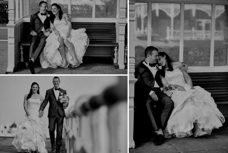 Paarfotos von Jodie und Marc an der Seafront